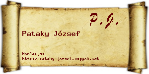 Pataky József névjegykártya